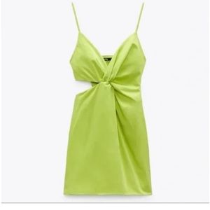 Zara lime green cutout mini dress